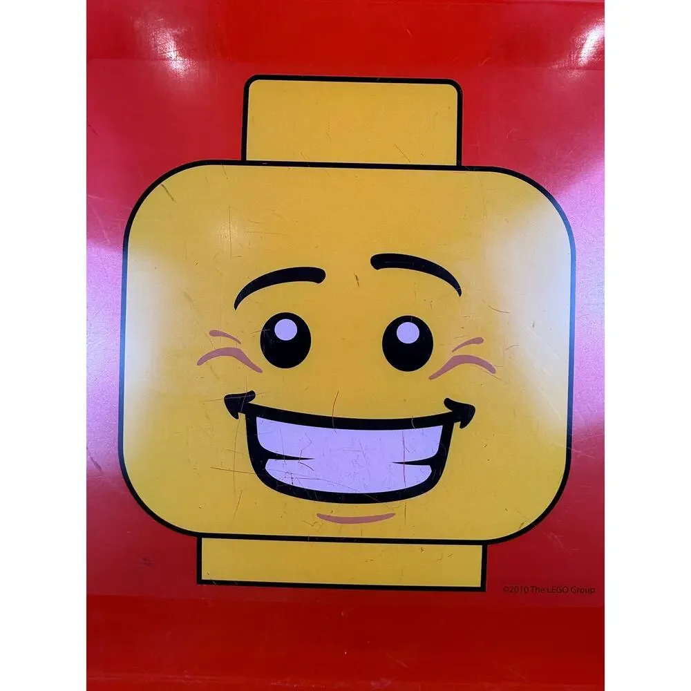 LEGO Minifigure Head Storage Case Gently Used Lot of 2 Red Yellow